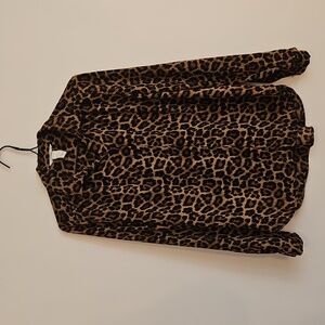 Leopard Print Button-Down Shirt